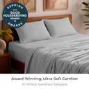 Mellanni Queen Sheets Set - 4 PC Iconic Collection Bedding - Hotel Luxury, Extra Soft, Cooling Bed Sheets - Wrinkle, Fade, Stain Resistant (Queen, Light Gray)