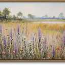 KISSFOX Vintage Framed Wall Art Decor Countryside Landscape Pictures Wall Decor Rustic Wildflower Paintings Scenery Canvas Art Prints Modern Farmhouse Artwork For Bedroom Kitchen Living Room 16x24in