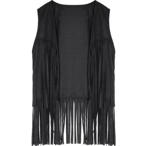 Womens Tassel Fringe Vest Sleeveless Western Cowgirl Vest 70s Costume Tops Hippie Jacket for Halloween M