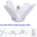 (8 Packs) LED Garage Lights, 60W Trilights Ceiling, High Low Bay Deformable Adjustable 4 Led Light Bulbs 6000LM 6000K, Screw in Tribright Garage Lighting Fixture,CRI80 Daylight