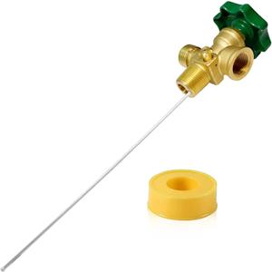 Propane Adapter,100LB Propane Vapor Tank Service Valve Coupler with Manual Bleeder Valve, POL Connection, Heavy Handle & 10.2" Dip TubeFits for Grills, Heaters, RVs, Fryers & Outdoor Propane Setups.