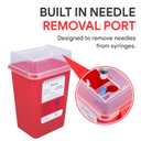 Sharps Container for Home Use and Professional 1 Quart (3-Pack) by Alcedo | Biohazard Needle and Syringe Disposal | Small Portable Container for Travel