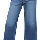 GRAPENT Capri Jeans for Women Wide Leg High Waisted Effortless Flow Pull On Stretchy Denim Elastic Waist Pants with Pockets, Size 2XL