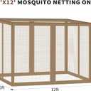 Gazebo Universal Replacement Mosquito Netting, 10' x 12' Outdoor Canopy Net Screen 4-Panel Sidewall Gazebo Curtains, with Zippers, Easy to Install, Fit for Most Gazebos 10x10 CanopyPatioKhaki