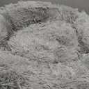 Bedsure Calming Dog Bed for Large Dogs - Donut Washable Large Pet Bed, 36 inches Anti-Slip Round Fluffy Plush Faux Fur Dog Bed, Fits up to 80 lbs Pets, Pale Grey