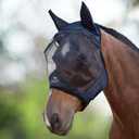 Harrison Howard CareMaster Horse Fly Mask Half Face with Ears Black Large Full Size