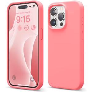 elago Compatible with iPhone 15 Pro Case, Liquid Silicone Case, Full Body Protective Cover, Shockproof, Slim Phone Case, Anti-Scratch Soft Microfiber Lining, 6.1 inch (Pink)