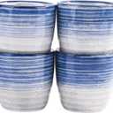 Whitenesser Japanese-Style Ceramic Sake Cups Set of 4 Handcrafted Sake Wine Glasses for Sushi Dinner, Asian Entertaining and Home Bars Elegant Minimalist Design, Dishwasher Safe (bs)