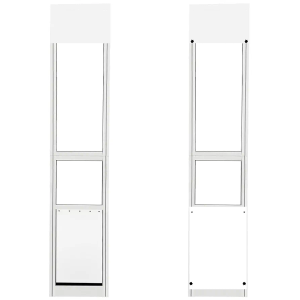 Extra Large Dog Door for Sliding Glass Doors, Adjustable Height 91.73"-97.64",No-Cut Easy Installation,Magnetic Closing Curtain，Ideal for Renters.