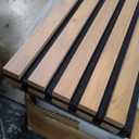 Art3d 4-Pack Acoustic Wood Slat Wall Panels for Interior Decor, 3D Fluted Sound Absorbing Wood Paneling for Accent Wall Ceiling Kitchen Living Room Bedroom Office, 94.5 x 7.9 inch Warm Teak