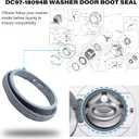 DC97-18094B Washer Door Boot Seal Gasket Diaphragm for Samsung Washing Machine WF42H5000AW/A2 WF42H5100AW/A2 WF42H5200AF/A2 WF42H5200AP/A2 WF42H5200AW/A2 Replace PS9606239 AP5917067 EAP9606239 4000547