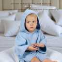 Hooded Poncho Towel for Toddler Boy & Girl - 100% Soft Organic Cotton, Absorbent, Breathable, Lightweight. Ideal for Bath, Pool, Beach 2-3T (Blue, 2-3T)