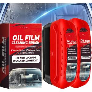 2 x LOYOTICE 2Pc Automotive Oil Film Cleaning Brush, Windshield Cleaner for Car Windows & Glass, Glass Oil Film Remover for Car, Clear Vision Glass Cleaner, Anti-Rain & Anti-Fog Coating, Improves Clarity