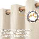 BGment Oatmeal Linen Curtains 84 Inch Length 2 Panels Set for Living Room, Sand Semi Sheer Drapes Light Filtering Window Treatments with Grommet for Bedroom No See Through, Each 52 Inch Wide