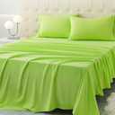 King Size Bed Sheet Set - 4 Piece Soft Microfiber Sheets with Deep Pockets, Cooling Technology, and Wrinkle-Free Pillowcase. Hotel-Quality, Durable Bedding, Sharp Green