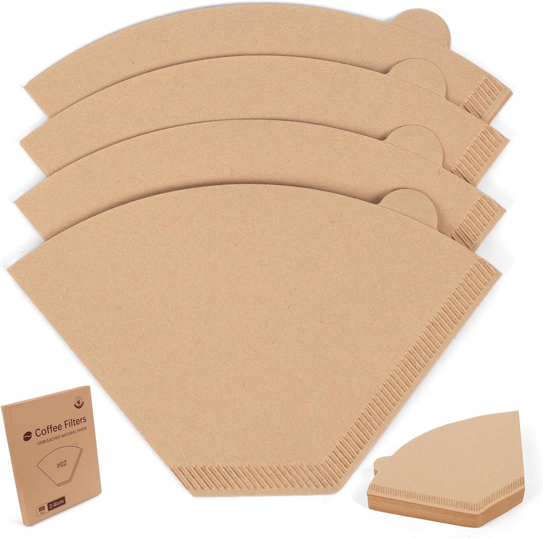 3 x ANTETOK Disposable Coffee Filters - 100 Count Cone Coffee Filters #2,Unbleached Natural Coffee Paper Filters 2-6 Cup,Compatible with Pour Over Coffee Maker