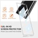 MSOTES for Galaxy Z Fold 7 Case Compatible with MagSafe, Bulit-in Tempered Glass Screen Protector & Ultra Strong Magnetic Anti-Yellowing Slim Thin Phone Cover for Samsung Galaxy Z Fold7 (Clear) (Transparent)