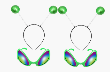 2 Pairs Alien Headband and Glasses Party Alien Rainbow Lens Sunglasses Headband for Adults and Kids