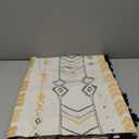 ColorBird Geometric Semi Blackout Window Curtains 2 Panels Tribal Style Cotton Linen Blackout Curtains with Black Fringed Tassel Rod Window Curtains for Living Room Bedroom, 140W x 213cm, 1 Pair