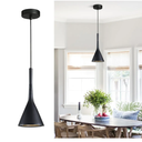 KCO Lighting Farmhouse Black Cone Pendant Light 1-Light Small Industrial Kitchen Island Pendant Lighting Mid Century Barn Ceiling Pendant Light Fixture Mini Adjustable Hanging Lamp