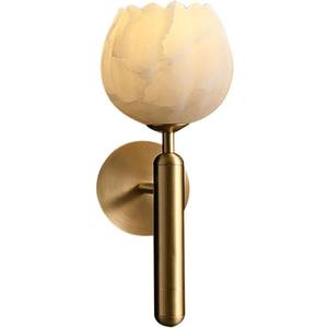 SIYGANK White Alabaster Wall Sconce Natural Marble Stone Wall Light Fixture Mid Century Modern Hallway Wall Sconce Antique Farmhouse Flower Wall Mounted Lamp for Bedroom Living Room Bathroom