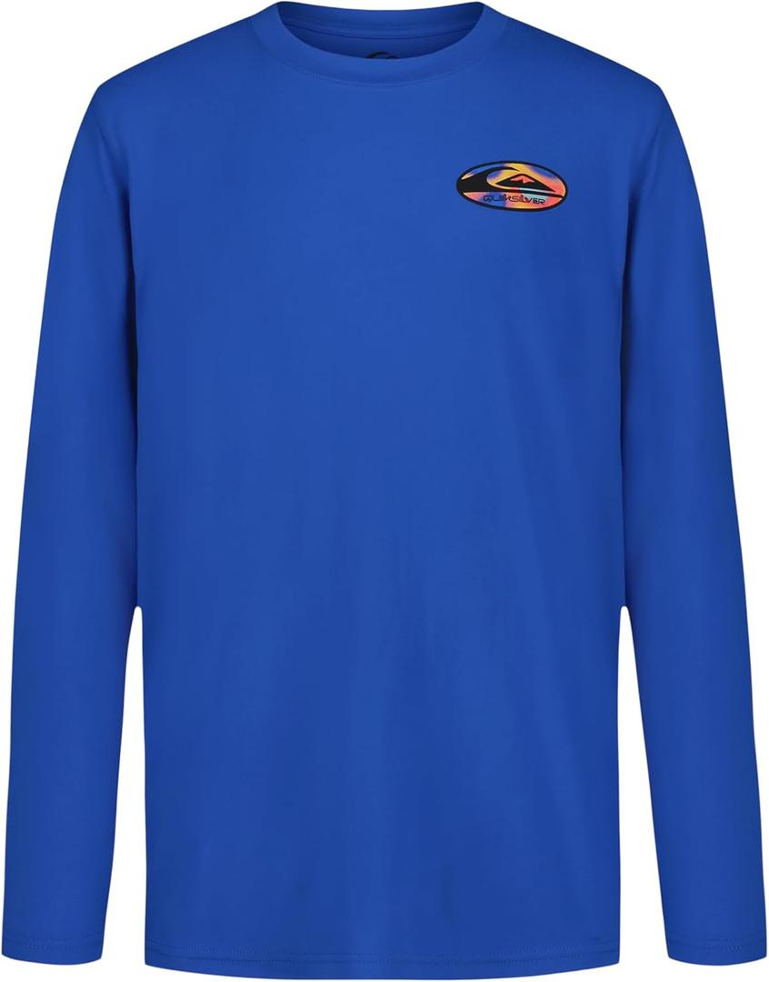 Quiksilver Boys Long Sleeve Rashguard Surf Shirt with UPF 50+ Sun Protection, Kid's Swim Top, Size 8