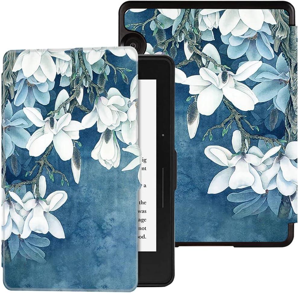 BOZHUORUI Slim Case for Kindle Voyage eReader - Lightweight Premium PU Leather Cover with Auto Sleep/Wake (Magnolia)