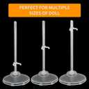 12-Pack Adjustable Doll Stands for 8-12 Inch Dolls, Clear Plastic, Hobby Figure Display Stands