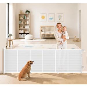 EZIGO 100 Inch Retractable Baby Gates Extra Wide Reinforced Baby Dog Gate