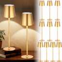 Retisee 12 Pack Cordless Table Lamp Portable Rechargeable Lamp, Gold