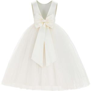 Ekidsbridal V-Back Satin Flower Girl Dress Toddler Communion Gown Formal Dresses 219 Size 10