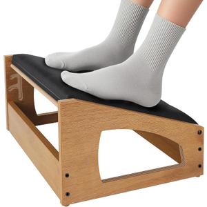 XINGMIAOWJ Ergonomic Foot Rest, 4 Adjustable Height Foot Stool, Footrest Under Desk， Soft Cushions, Foot Rest Office, Improving Posture, Promoting Blood Circulation（Natural）