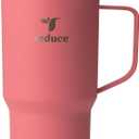 REDUCE 18 oz Hot1 Stainless Steel Insulated Mug with Temperature Adjusting Lid - Dual-Wall Vacuum, Cupholder Friendly - Keeps Drinks Hot for 6 Hours - Ideal for Coffee, Tea & Other - Pink