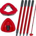 Mop Handle Replacement for Ocedar, 4 Section 30" to 58" Extendable Length Mop Stick for Ocedar Spin Mops Refills and Brooms Floor Cleaning, Include Base and Scrub Brush