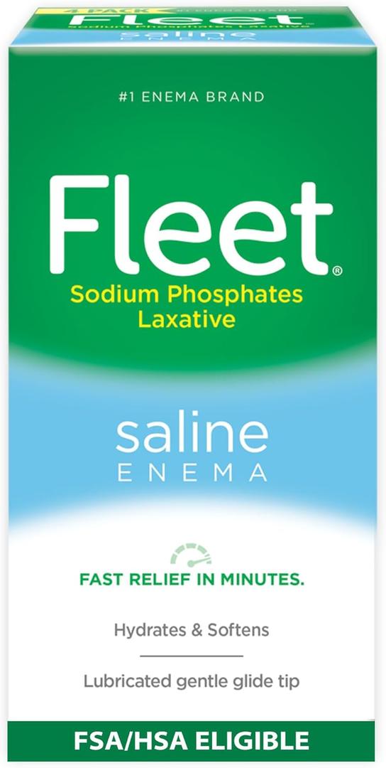 Fleet Laxative Saline Enemas for Constipation Relief for Adults, Fast and Effective, 4 Bottles per Pack, 4.5 Fl Oz Each