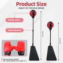 Elevon Punching Bag with Stand, Ajustable Height Punch Bag Stand with Gloves, Easy to Assemble Sports Training, 4ft x 12" Multiple