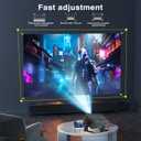 [4K Support & Electronic Focus] Projector with WiFi and Bluetooth, 4K 1080P Native Projector Keystone & Zoom, 20W Speaker, 180Adjustable Portable Projector for Phone, Laptop, Bedroom, Outdoor