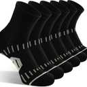 Copper Ankle Compression Socks for Men and Women(6 pairs), Breathable Arch Support Short Running Socks, Size: Medium-Large