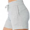 NIMENJOJA Womens High Waisted Sweat Shorts Drawstring Workout Lounge Shorts for Athletic Gym with Pockets (Gray, XS)