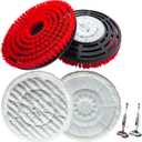 4Pack Brush for Shark Steam Mop S7000 S7001 S7020 S7005 S8021 S8001 Replacement Brush Head and Scrub Pad Abrasive Polishing Pad (Compatible only with Shark; not Compatible with Other Brands)