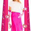 4.9 Ft Tall Life Size Hot Pink Stand-in Cardboard Doll Photo Booth for Girls Birthday Party Photoshoot Princess Doll Theme Party Decorations Girl Birthday Party Decorations Favors