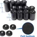 12 Inch Bed Legs Replacement for Adjustable Bed Frame Base, Felt Bottom Protect Hardwood Floor, 4 Kinds Thread Contained, Set of 4