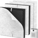 PR1 Replacement Filter Compatible wtih Mooka PR1 Air Purifier, 2 Pack H13 True HEPA Filter for Home Large Room up to 2200sq.ft Includes 4 Pcs Washable Pre Filters Removes Pollen Dander Smoke Pet Hair