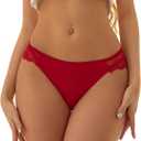 Murimia Sexy Seamless Underwear for Women Lace Cheeky Bikini Panties Breathable Low Rise Briefs (Small)