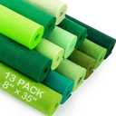 13 Pcs 8"x35" Large Stiff Felt Fabric Sheets, 1.2mm Thick Nonwoven Felt for DIY Crafts, Patchwork, Sewing & Home Decoration Projects (Green Themed Colorful Series)