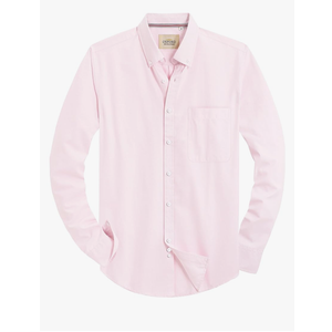 Alimens & Gentle Mens Solid Oxford Shirt Long Sleeve Dress Shirt Work Casual Button Down Shirts with Pocket, Size 2XL