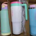CAROTE 3-Pack Insulated Stainless Steel Water Bottles with Upgraded Leakproof Tech, Car Holder Fit & Scratch-Resistant, 32/32/40 oz Travel Straw Tumblers Set for Home/Car/Outdoor (Macaron)