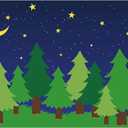 10 x 16 ft Enchanted Forest Camping Backdrop Scene Camping Background Supplies Forest Night Scene Photography Background for Theme Party Photo Banner Decoration