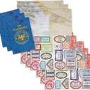 Fun Express Passport Book for Kids Set of 12 Passport Sticker Books with Travel Stamp Stickers | Pretend Play Notepads for Kid Scrapbooks | Blank Travel Journal Books Party Favors