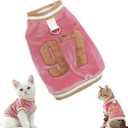 Dog & Cat Jersey, Pet Clothes for Dogs & Cats Number 97, Soft Warm Cotton Blend Sweatshirt for Fall & Winter, Breathable Cozy Pet Sports Shirt, Durable Outdoor Daily Wear (Pink, XL)
